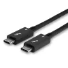 Lindy 1m Thunderbolt 4 laidas, 40Gbps, pasyvus, vyriškas, vyriškas, 1 m, 40 Gbit/s, Juoda, Nikelis/Auksas
