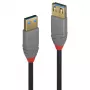 Lindy 3m USB 3.2 tipo A ilginimo laidas, 5Gbps, Anthra Line, 3 m, USB A, USB A, USB 3.2 Gen 1 (3.1 Gen 1), 5 Gbit/s, juoda