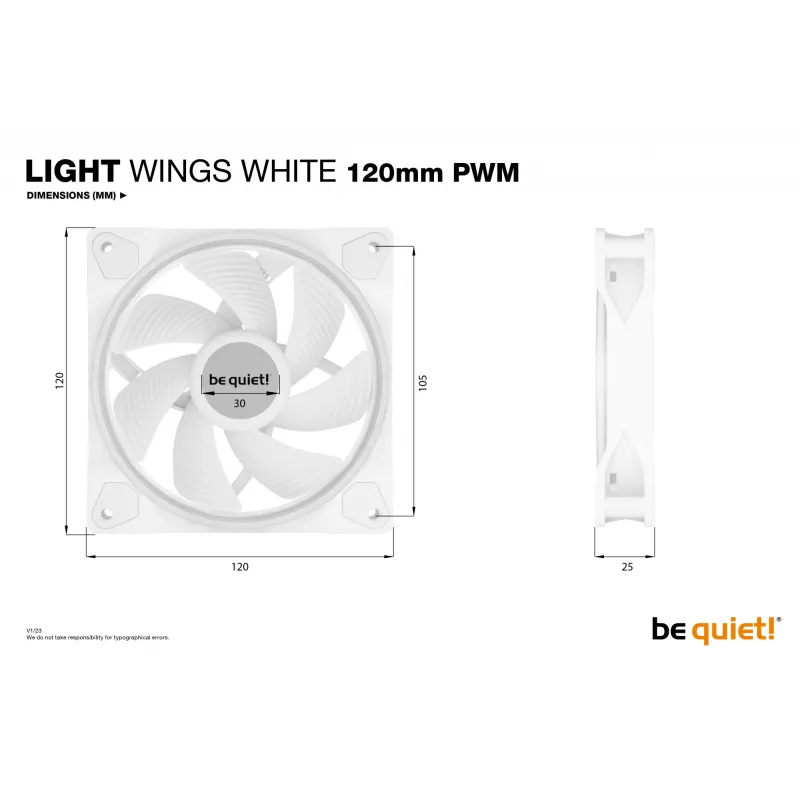be quiet! Light Wings White 120mm PWM Triple Pack – 3 vėdinimo ventiliatoriai, 12 cm, balti