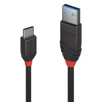 Lindy 0,5m USB 3.2 Type A į C laidas, 10Gbps, Black Line