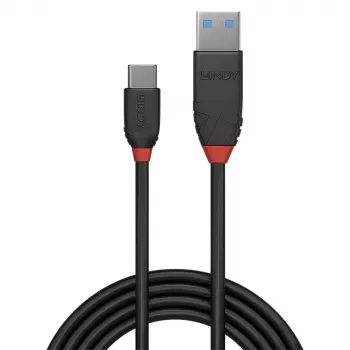 Lindy 0,5m USB 3.2 Type A į C laidas, 10Gbps, Black Line