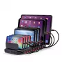 Lindy 96W 10 prievadų USB įkrovimo stotelė, laisvai pastatoma, plastikinė, juoda