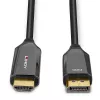 Lindy 2m aktyvus DisplayPort 1.4 į HDMI 8K60 laidas, 2 m, HDMI A tipo (standartinis), DisplayPort, vyriškas, vyriškas, tiesus