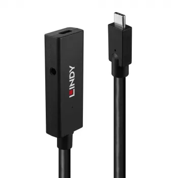 Lindy 5m USB 3.2 Gen 2 C/C aktyvus ilginimo kabelis, 5 m, USB C, USB C, USB 3.2 Gen 2 (3.1 Gen 2), 10 Gbit/s, juoda