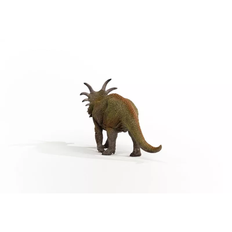 schleich Dinozaurai Styracosaurus, 4 m., Užkariaujantys Žemę, Dinozaurai ir ugnikalnis, Žalia, Pilka, Plastikas