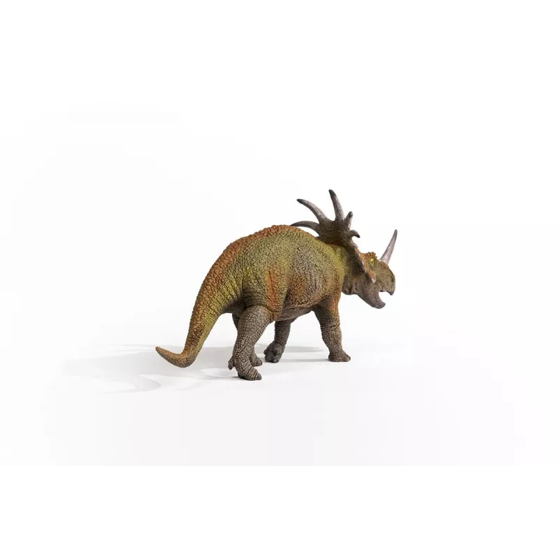 schleich Dinozaurai Styracosaurus, 4 m., Užkariaujantys Žemę, Dinozaurai ir ugnikalnis, Žalia, Pilka, Plastikas