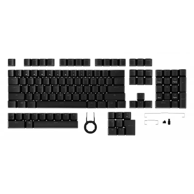 ASUS ROG PBT klavišų dangtelių rinkinys (AC03) – juodi PBT klavišai