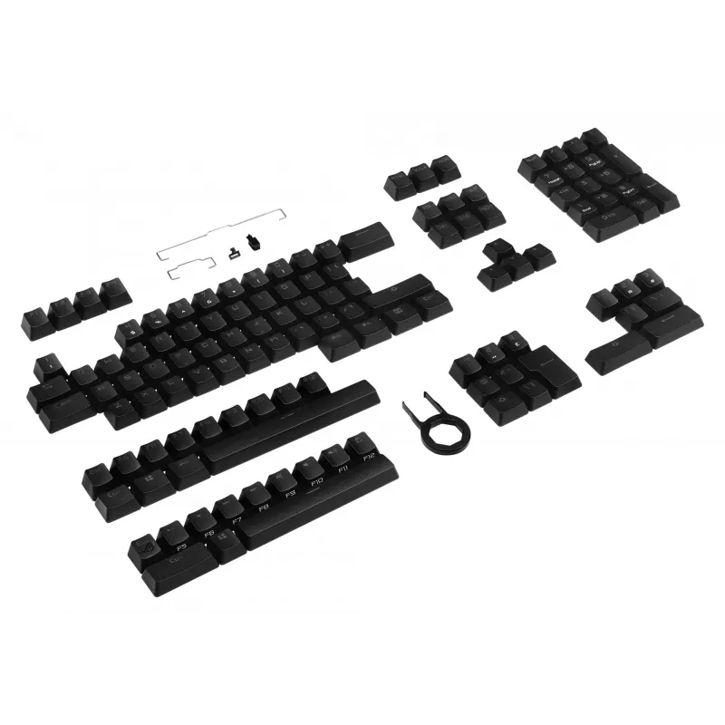 ASUS ROG PBT klavišų dangtelių rinkinys (AC03) – juodi PBT klavišai