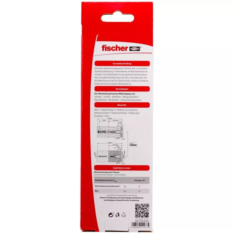 Fischer TherMax 10 varžtų ir kaiščių rinkinys 512173