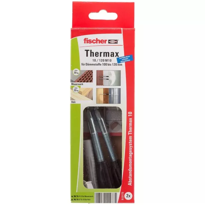 Fischer TherMax 10 varžtų ir kaiščių rinkinys 512173