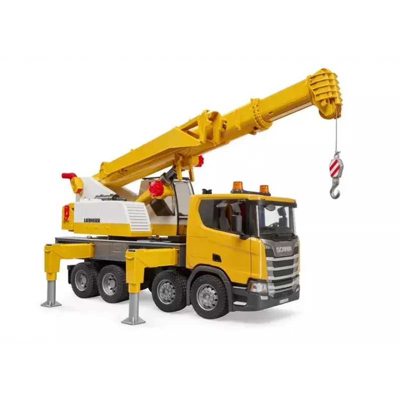 BRUDER SCANIA Super 560R Liebherr sunkvežimis su kranu