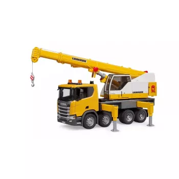 BRUDER SCANIA Super 560R Liebherr sunkvežimis su kranu