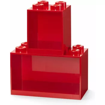 Sieninė lentyna Room Copenhagen LEGO Brick Shelf 8+4 Raudona, 2 lentynos