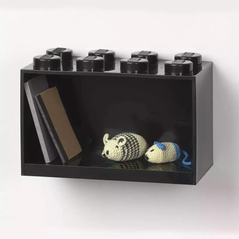 Lentynų modulis Room Copenhagen LEGO Brick 8 Shelf juodas, modulinė demonstravimo lentyna