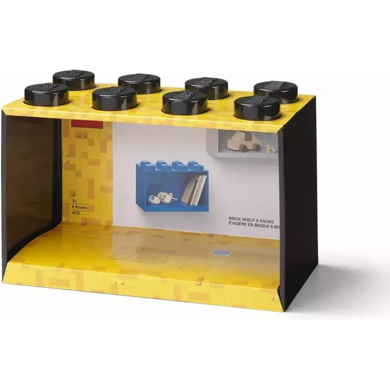 Lentynų modulis Room Copenhagen LEGO Brick 8 Shelf juodas, modulinė demonstravimo lentyna