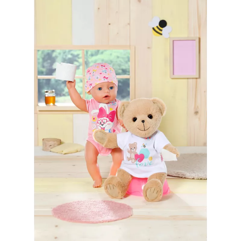 Žaislinis meškiukas BABY born Bear baltas 0–12 metų