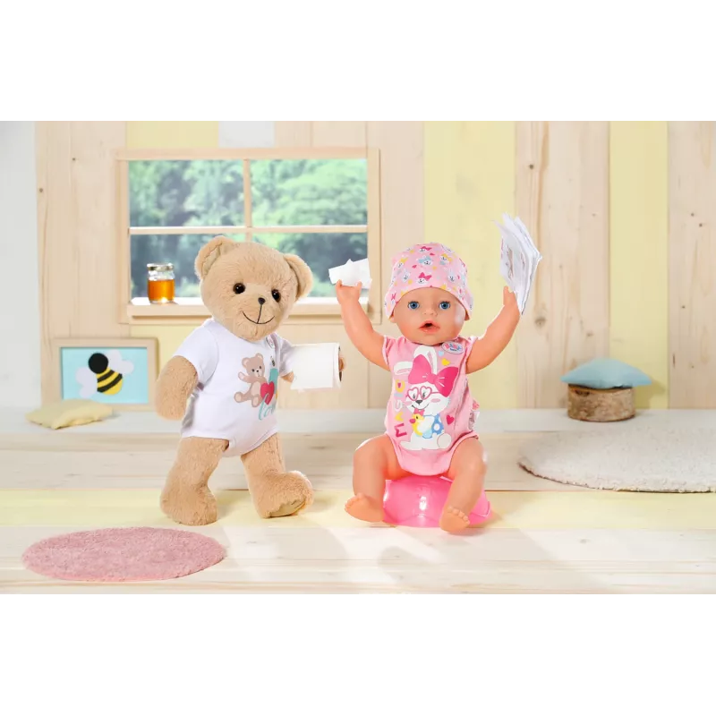 Žaislinis meškiukas BABY born Bear baltas 0–12 metų