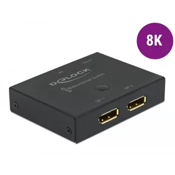 DELOCK DisplayPort 2 į 1 jungiklis - dvipusis 8K 30Hz