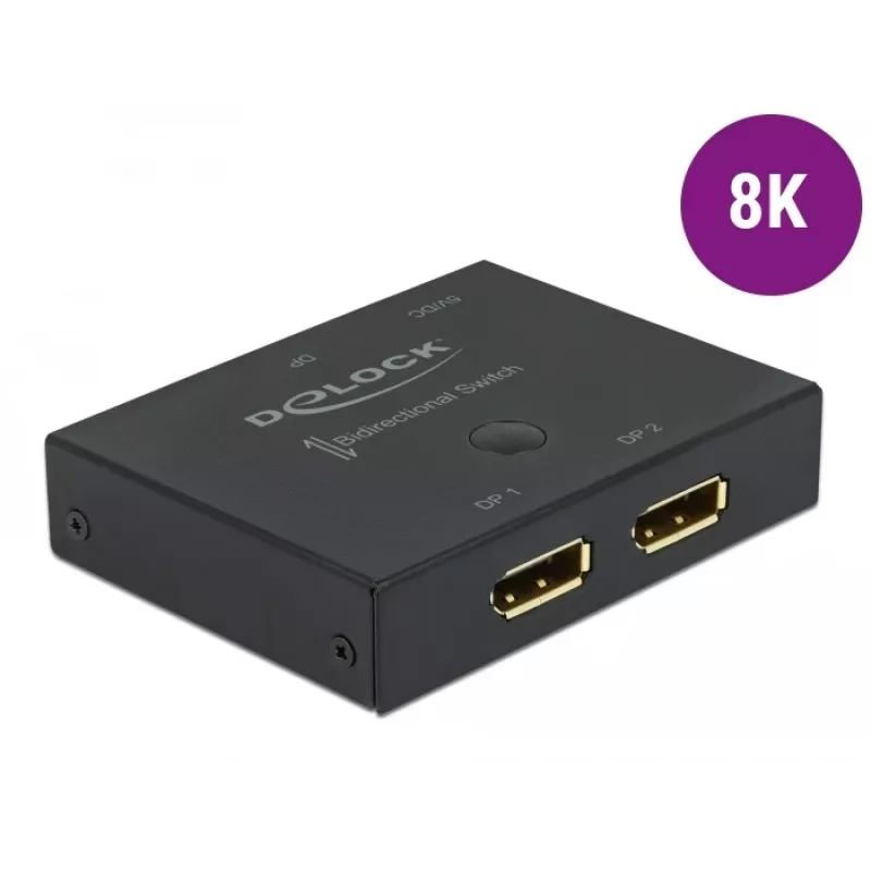 DELOCK DisplayPort 2 į 1 jungiklis - dvipusis 8K 30Hz