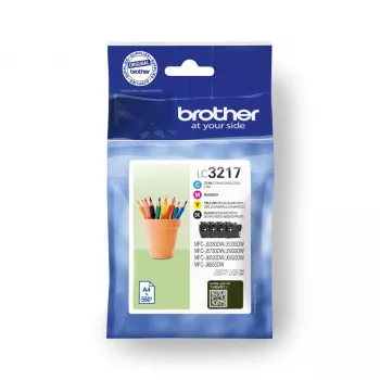 Brother LC3217VAL rašalo kasetė 4 vnt. Originali juoda, žydra, raudona, geltona