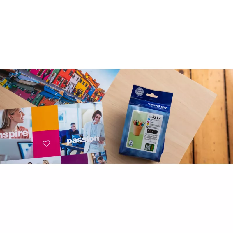 Brother LC3217VAL rašalo kasetė 4 vnt. Originali juoda, žydra, raudona, geltona