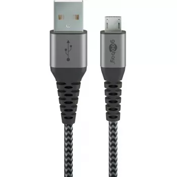 USB laidas Wentronic 49282 USB 2.0 1 m Micro-USB B USB A juodas pilkas
