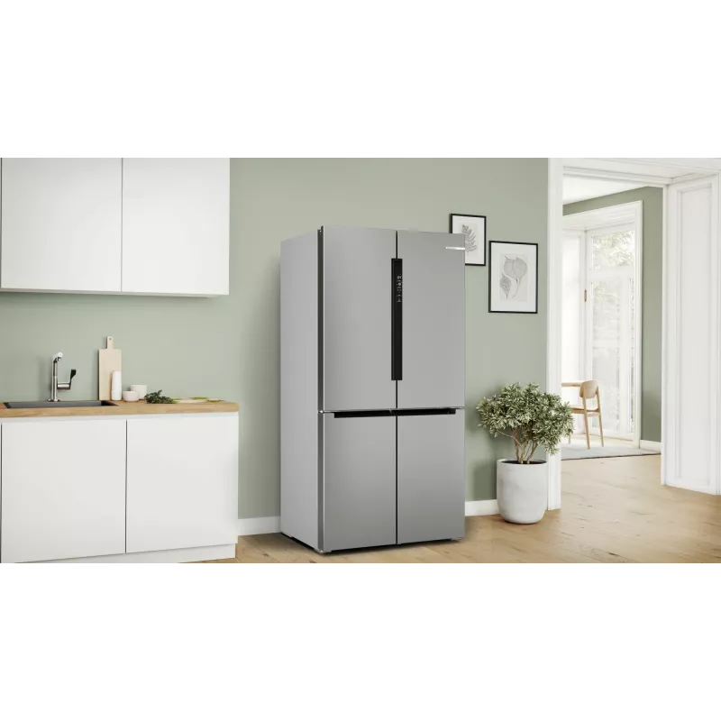 Bosch Serie 4 KFN96APEA šaldytuvas šaldiklis šalia šaldytuvo, laisvai pastatomas, 605 L, nerūdijantis plienas