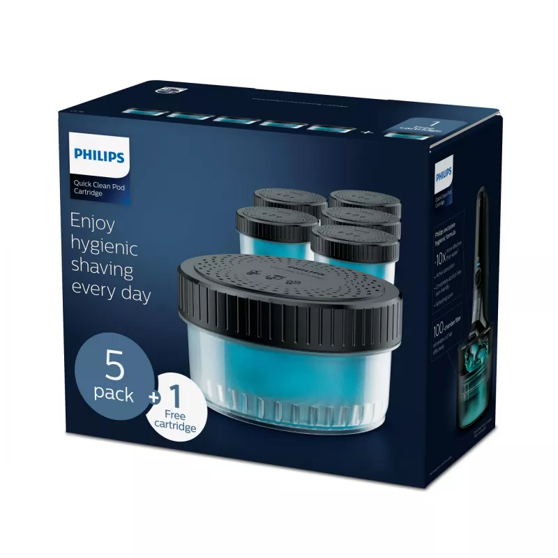 Philips Quick Clean Pod kasetė CC16/50 6 vnt., valymo kasetės elektrinių skustuvų galvutėms