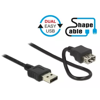 USB laidas DeLOCK 2m 2xUSB2.0-A, reversibilus, formuojamas