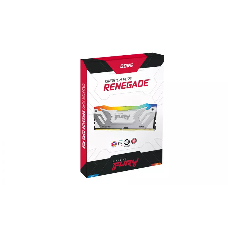 Kingston FURY Renegade RGB DDR5 24 GB (1x24 GB) 8400 MT/s CL40 CUDIMM balta XMP