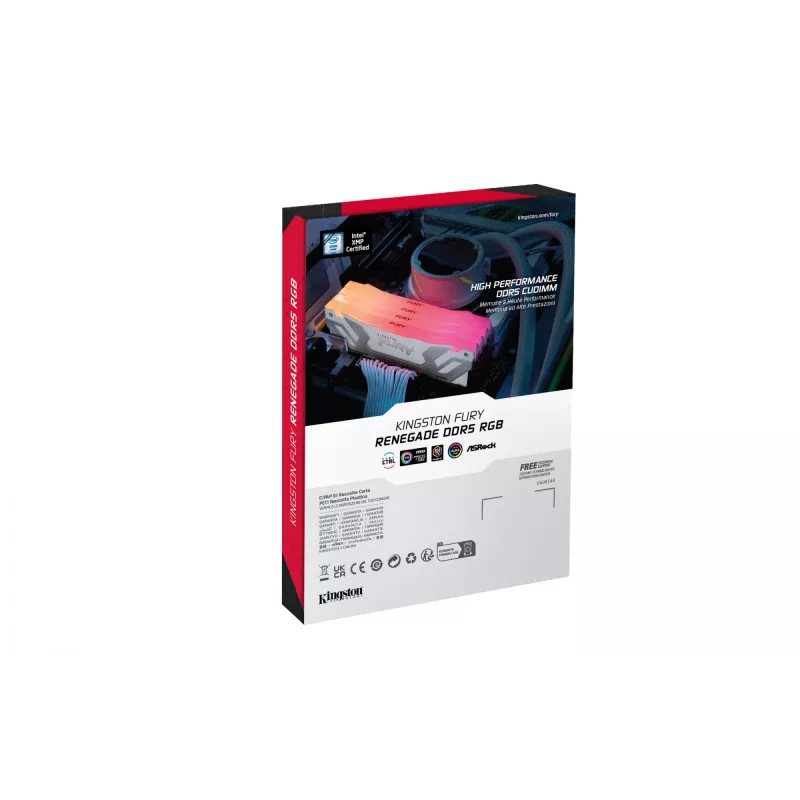 Kingston FURY Renegade RGB DDR5 24 GB (1x24 GB) 8400 MT/s CL40 CUDIMM balta XMP
