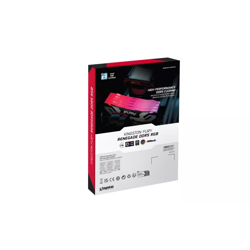 Kingston FURY Renegade RGB sidabrinė 24 GB DDR5 8400 MT/s CL40 CUDIMM XMP