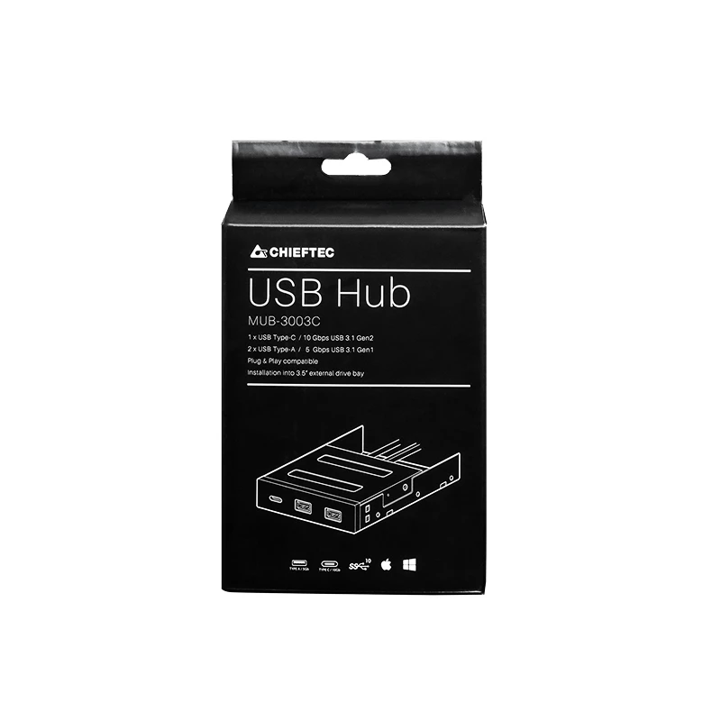 Chieftec MUB-3003C priekinis skydelis su USB prievadais, juodas