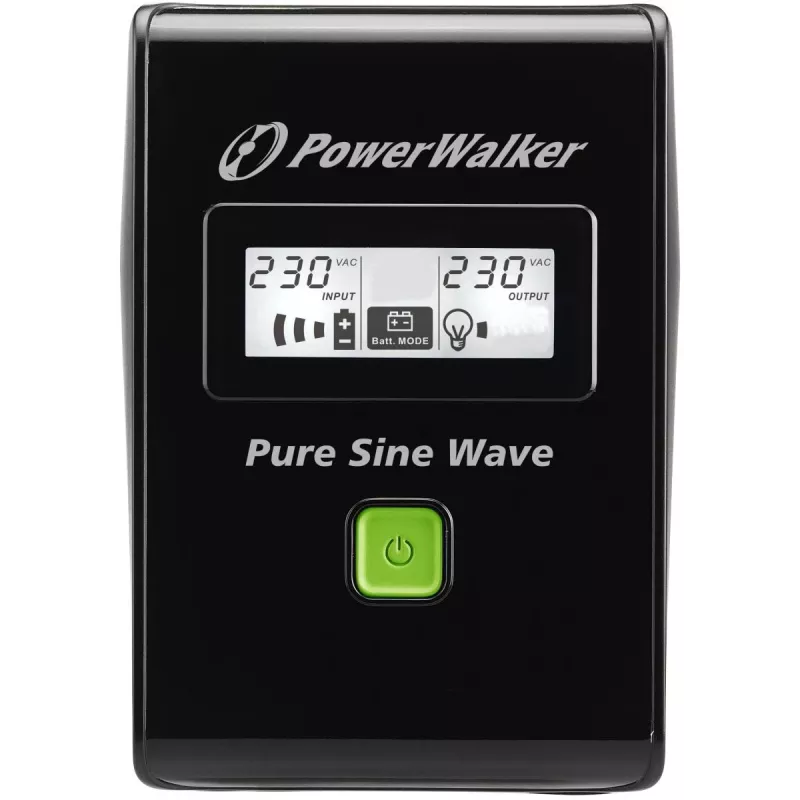 POWERWALKER - BLUEWALKER UPS Vi 800 Sw 800VA / 480W LCD Ekranas 2x Schuko Lizdas AVR Juoda