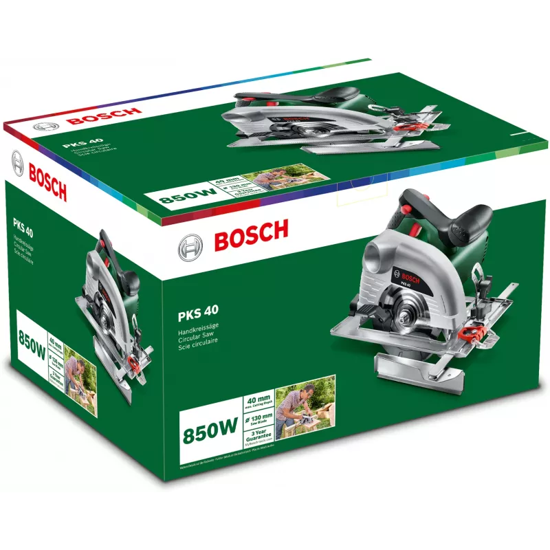 Bosch PKS 40 diskinis pjūklas 13 cm, žalias, sidabrinis, 5300 aps./min., 850 W