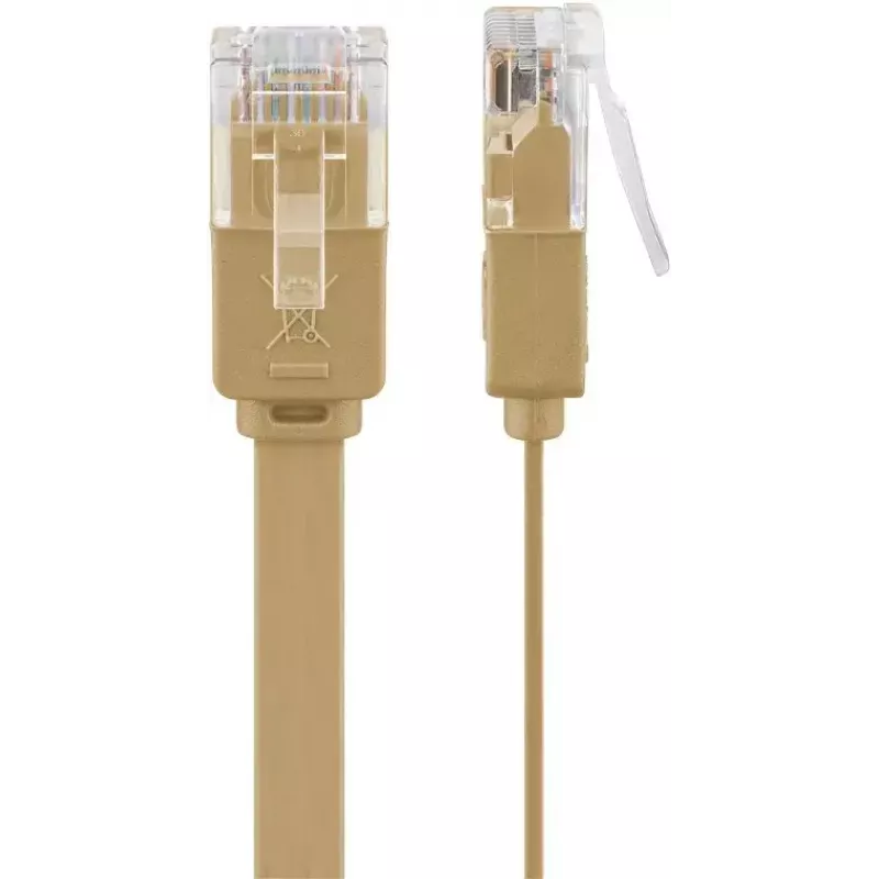 Goobay 95887 Tinklo kabelis šviesiai rudas 5 m Cat6 U/UTP RJ-45 auksuotas