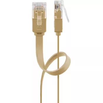 Goobay 95887 Tinklo kabelis šviesiai rudas 5 m Cat6 U/UTP RJ-45 auksuotas