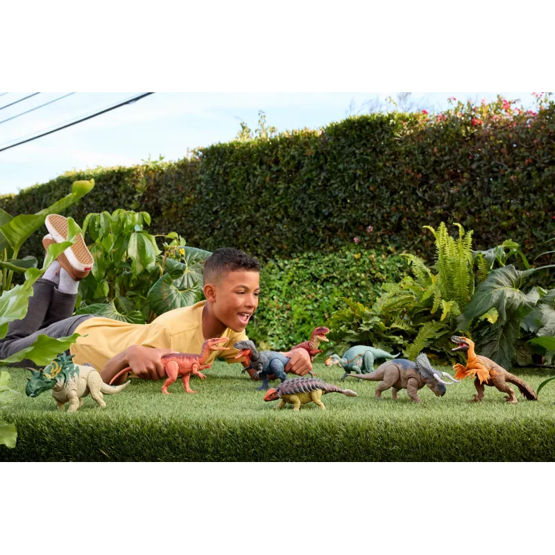 MATTEL Jurassic World Rebirth Wild Roar Maiasaura Dinozauras, valdomas uodega, atakuoja ir skleidžia garsą