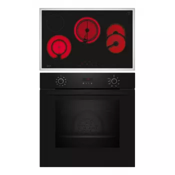 Kaitlentės ir orkaitės rinkinys NEFF B2CCG6AK3 + T18SDH9L0 — stiklo keramikos 4 zonų kaitlentė, 71 L elektrinė orkaitė su CircoTherm®