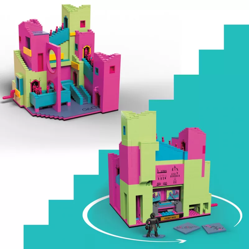 Mattel MEGA Squid Game laiptų statybos rinkinys su figūrėle (1707 dalių) kolekcininkams