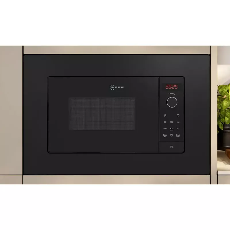 Neff HLAWG26S3 įmontuojama mikrobangų krosnelė Black Solo 20 L 800 W