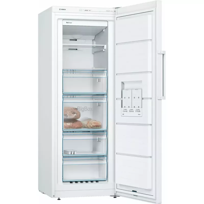 Šaldiklis Bosch Serie 4 GSN29VWEP, 200 L, NoFrost, E klasė, 1610×600×650 mm, baltas