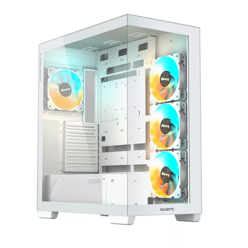 GIGABYTE C500 PANORAMIC STEALTH Midi Tower baltas kompiuterio korpusas