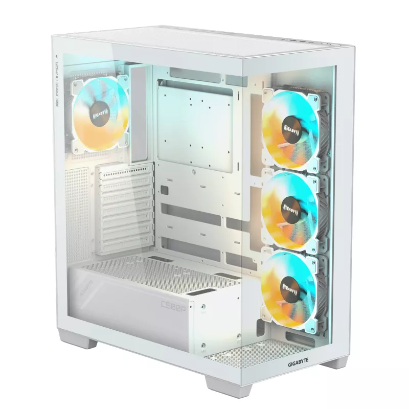 GIGABYTE C500 PANORAMIC STEALTH Midi Tower baltas kompiuterio korpusas