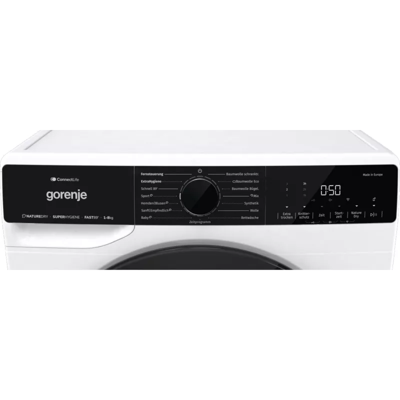 Džiovyklė Gorenje DPNA83W, laisvai pastatoma, priekinė pakrova, 8 kg, šilumos siurblys, balta