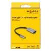 DeLOCK HDMI adapteris 0,15 m HDMI Type A (moteriškas) USB Type-C (vyriškas) juodai pilkas 60020