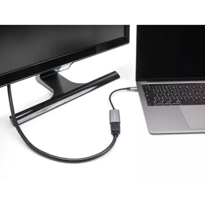 DeLOCK HDMI adapteris 0,15 m HDMI Type A (moteriškas) USB Type-C (vyriškas) juodai pilkas 60020