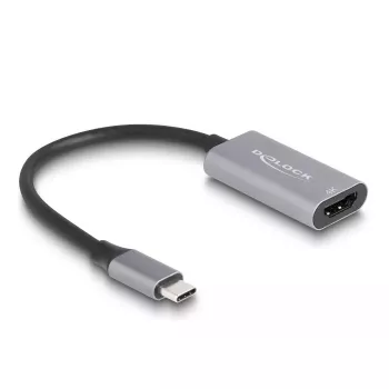 DeLOCK HDMI adapteris 0,15 m HDMI Type A (moteriškas) USB Type-C (vyriškas) juodai pilkas 60020