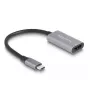 DeLOCK HDMI adapteris 0,15 m HDMI Type A (moteriškas) USB Type-C (vyriškas) juodai pilkas 60020