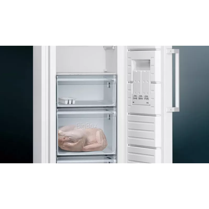 Šaldiklis Siemens iQ300 GS33NVWEP — 225 L, NoFrost, 20 kg/24h, E klasė, baltas